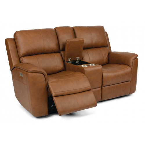 Henry Power Reclining Loveseat with Console and Power Headrests and Lumbar